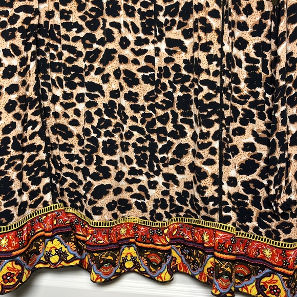 JOHN MARK Women Size XL Tunic Top Embroidered Mixed Print Tassel Artsy Boho - Picture 4 of 11